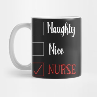 Naughty Nice Nurse / Cute Christmas Nurse Gift / Funny Santa Checklist Nurse Gift Mug